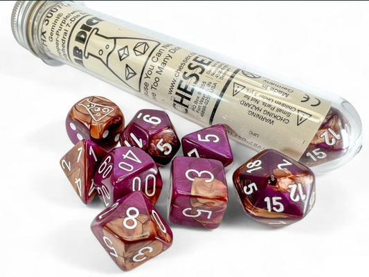 Lab Dice 9: Gemini Copper-Purple/white