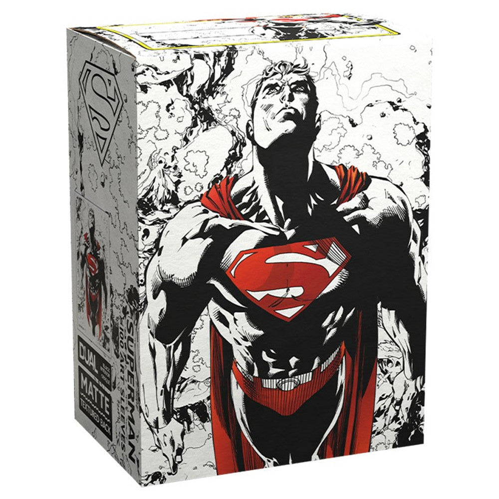 Dragon Shields: (100) Matte Dual Art - Superman Core (Red/White Variant)