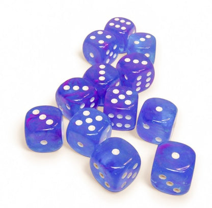 Nebula: 16mm d6 Aura/white Luminary Dice Block (12 dice)