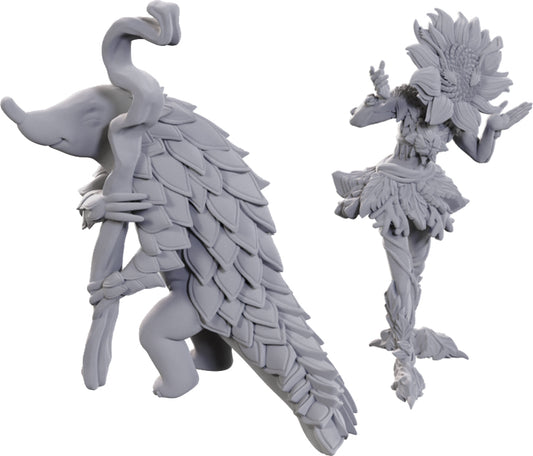 Pathfinder Battles Deep Cuts Unpainted Miniatures: Sunflower Leshy and Fruit Leshy
