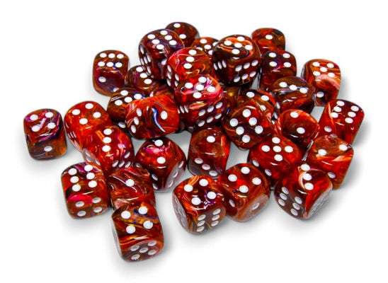 Festive: 12mm d6 Symphony/white Dice Block (36 dice)