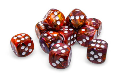 Festive: 16mm d6 Symphony/white Dice Block (12 dice)