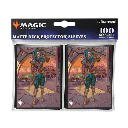 Aetherdrift Sita Varma, Masked Racer 100ct Deck Protector Sleeves Borderless Racer 1