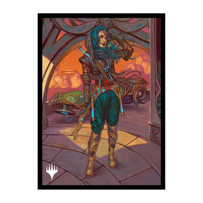 Aetherdrift Sita Varma, Masked Racer 100ct Deck Protector Sleeves Borderless Racer 1