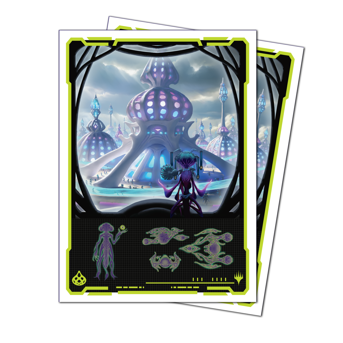 Edge of Eternities 105ct Apex Deck Protector sleeves Blue Mythic