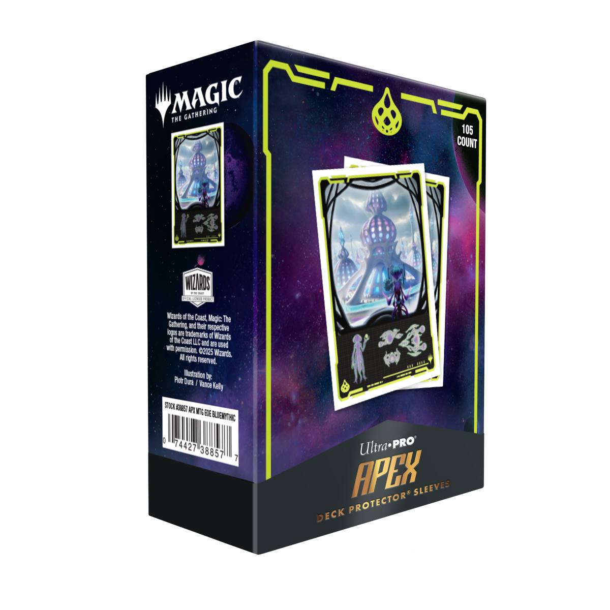 Edge of Eternities 105ct Apex Deck Protector sleeves Blue Mythic