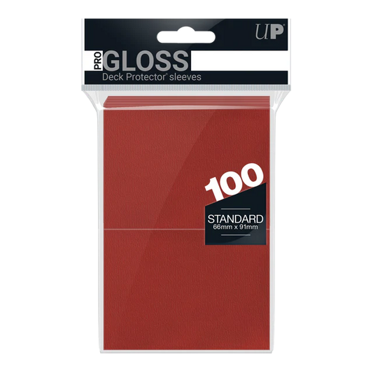 PRO-Gloss Standard Deck Protector Sleeves - Red (100)