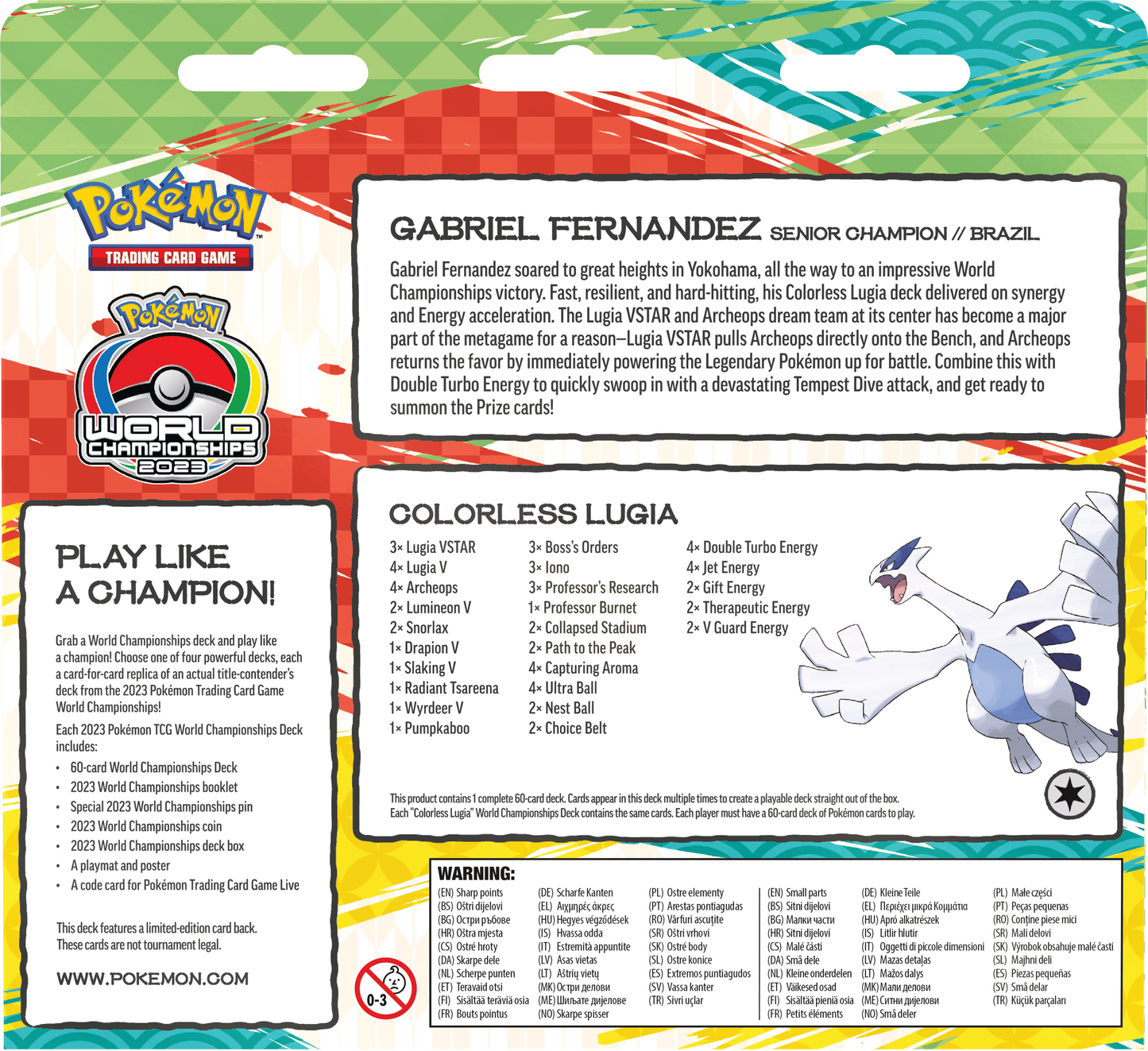 2023 Pokémon TCG World Championships Deck - Gabriel Fernandez (Brazil) Colorless Lugia