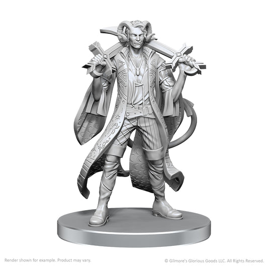 Critical Role Unpainted Miniatures: Mollymauk Tealeaf & Caduceus Clay