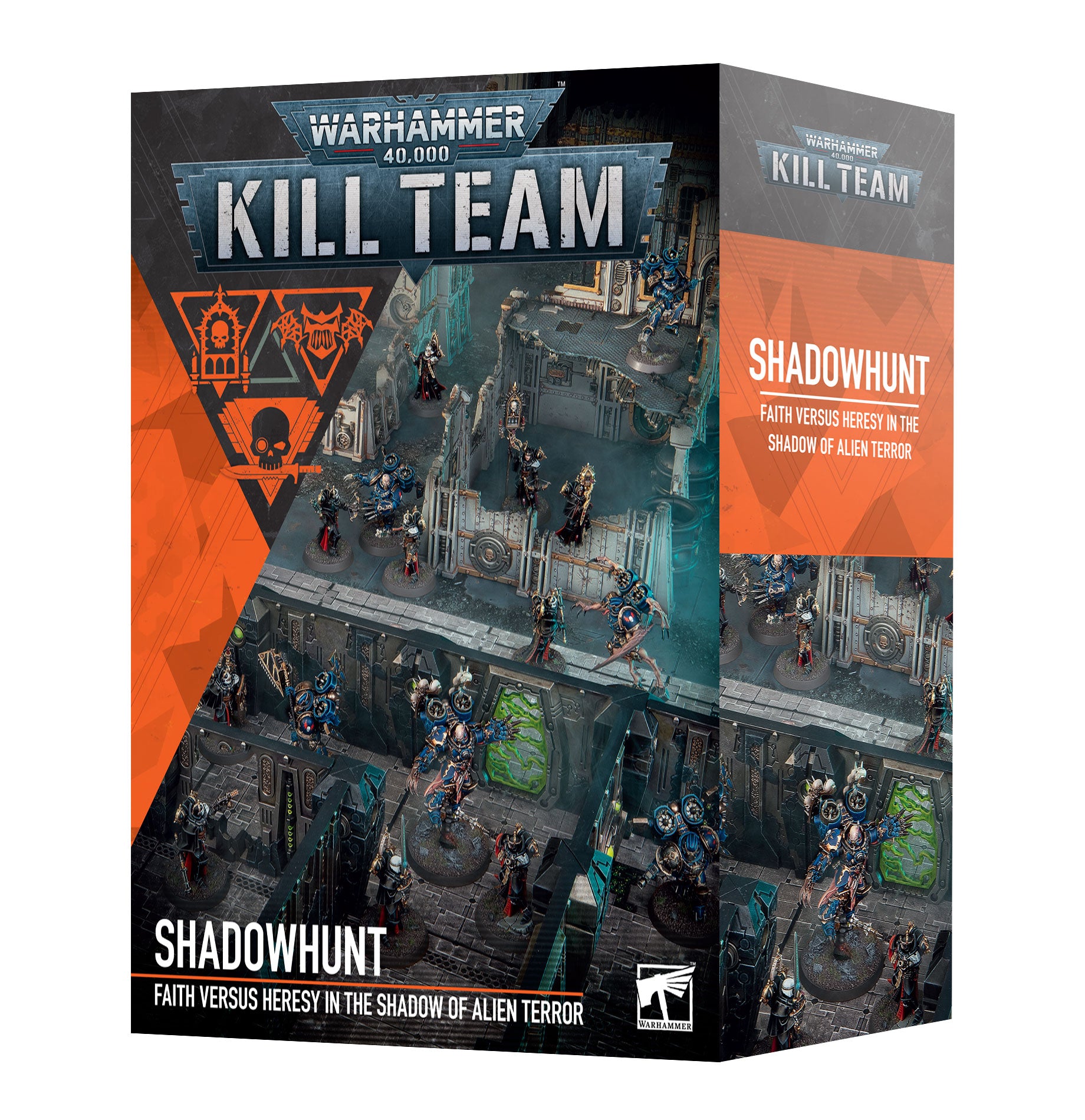 Warhammer 40,000 Kill Team Shadowhunt game box on a white background