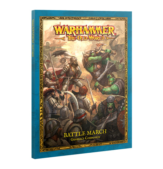 Book titled 'Battle March' from the Warhammer series on a white background