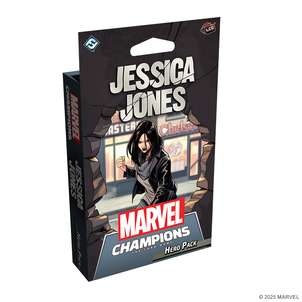 Marvel Champions Hero Pack packaging featuring Jessica Jones on a white background