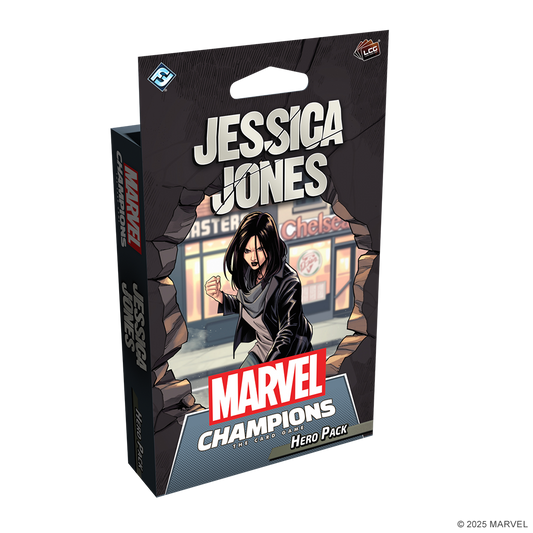 Marvel Champions Hero Pack packaging featuring Jessica Jones on a white background