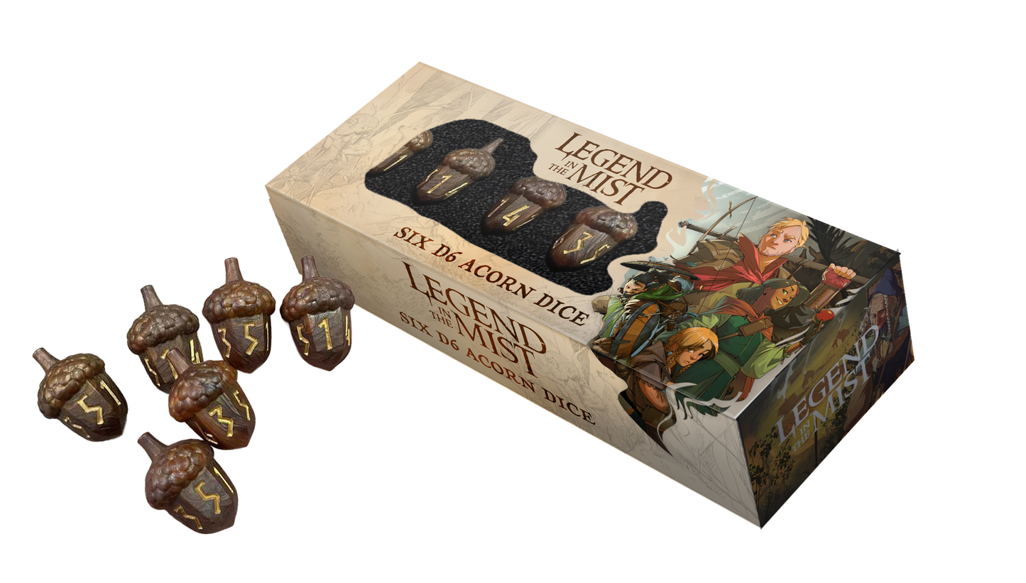 Legend in the Mist Resin Acorn Dice Set