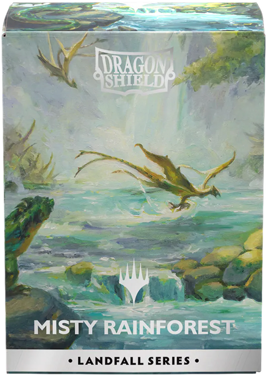 Dragon Shields: Matte Dual Art - MTG - Landfall Series - Misty Rainforest