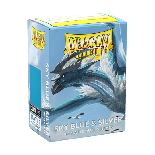 Dragon Shields: Matte Dual - Sky Blue & Silver (100)