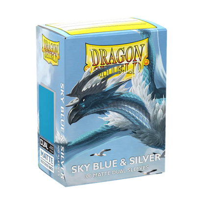 Dragon Shields: Matte Dual - Sky Blue & Silver (100)