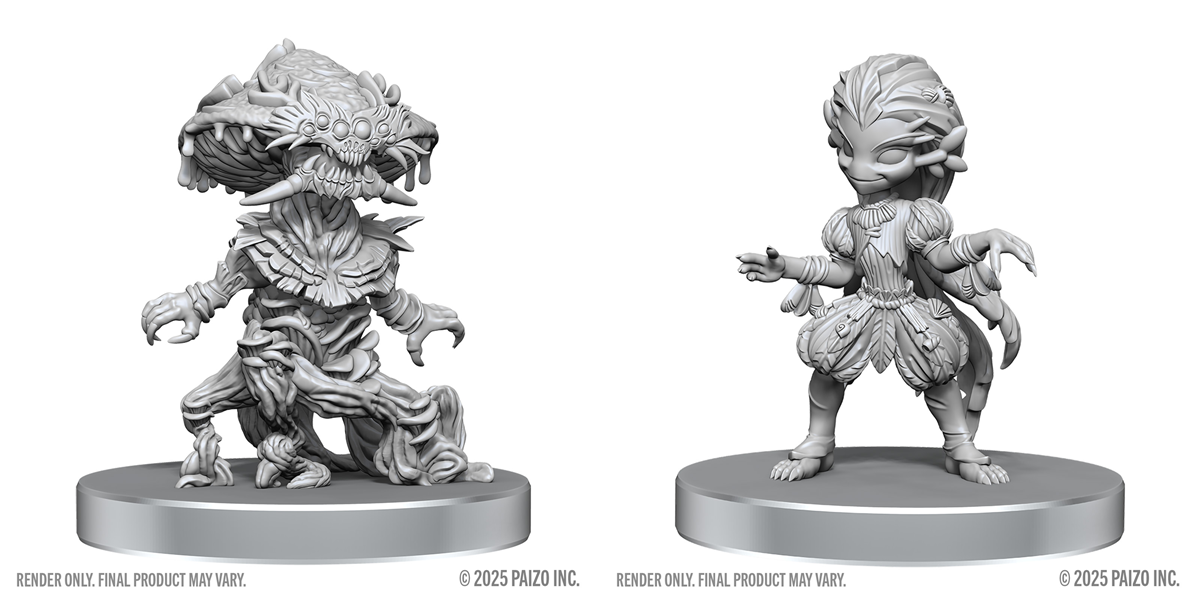 Pathfinder Battles Deep Cuts Unpainted Miniatures: Fungus Leshy and Seaweed Leshy