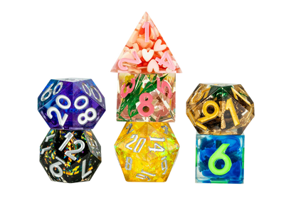 Mystery Misfit Sharp Edge Resin Polyhedral Dice Set