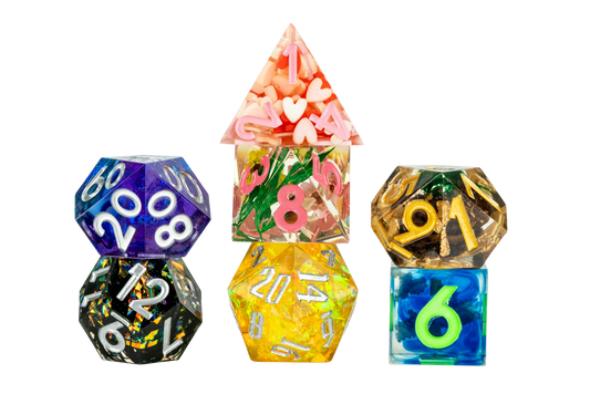 Mystery Misfit Sharp Edge Resin Polyhedral Dice Set