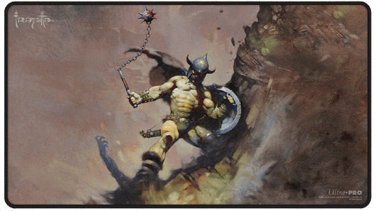 Frank Frazetta Warrior with Ball and Chain - Stitched Edge Playmat