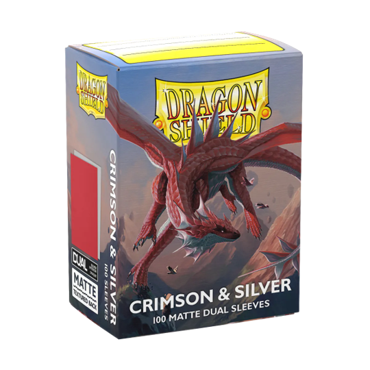 Dragon Shields: Matte Dual - Crimson & Silver (100)