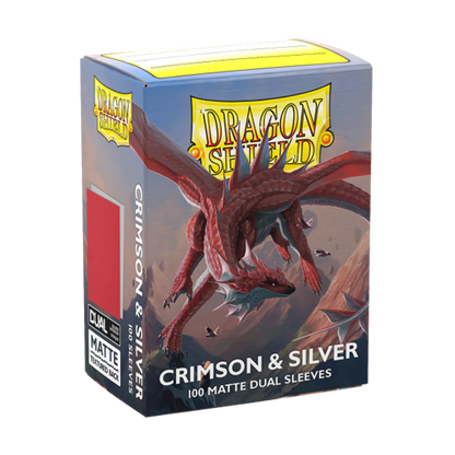 Dragon Shields: Matte Dual - Crimson & Silver (100)