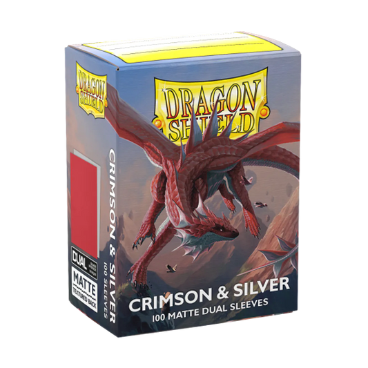 Dragon Shields: Matte Dual - Crimson & Silver (100)