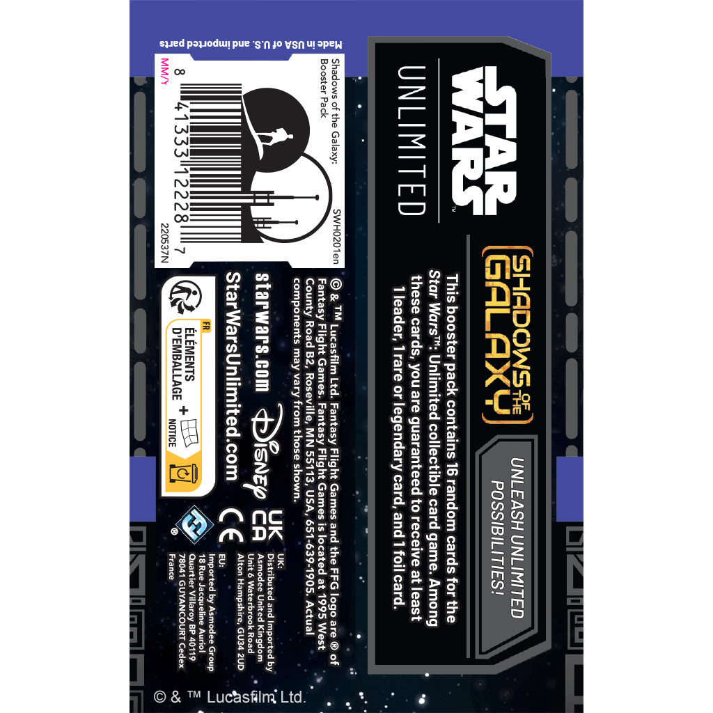 Star Wars Unlimited Booster Pack Shadows of the Galaxy