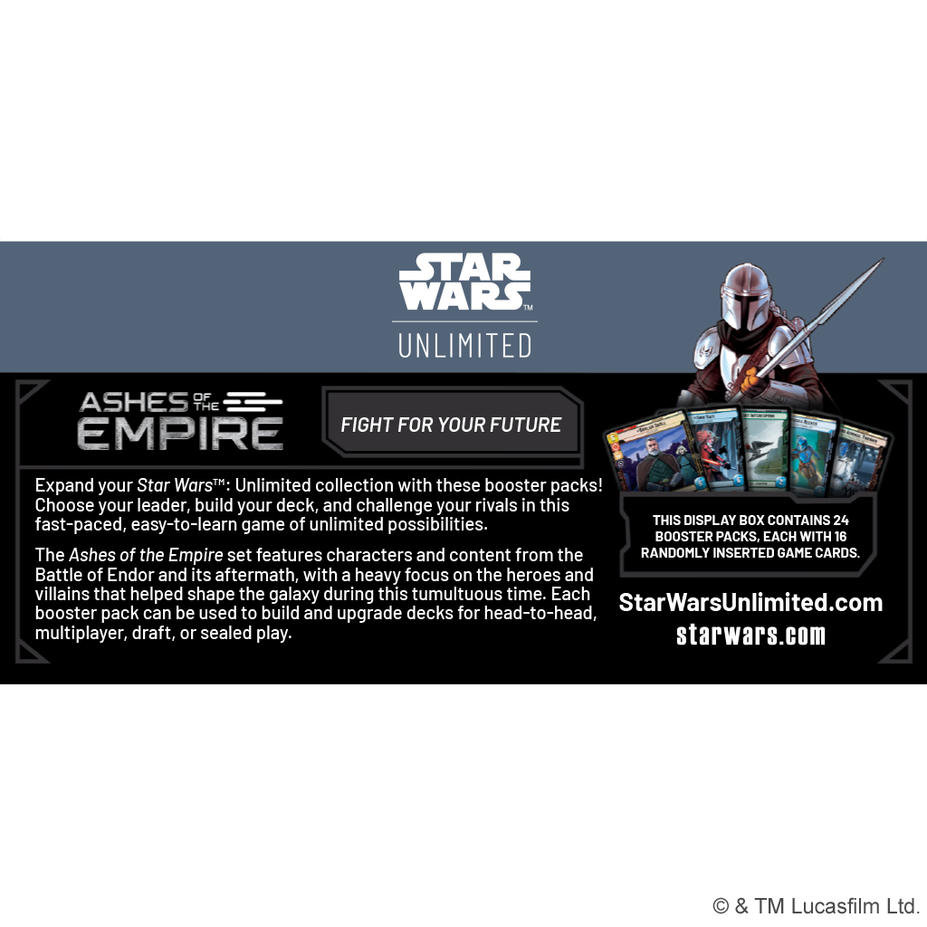 LOCAL PICKUP PREORDER Ashes of the Empire Booster Display