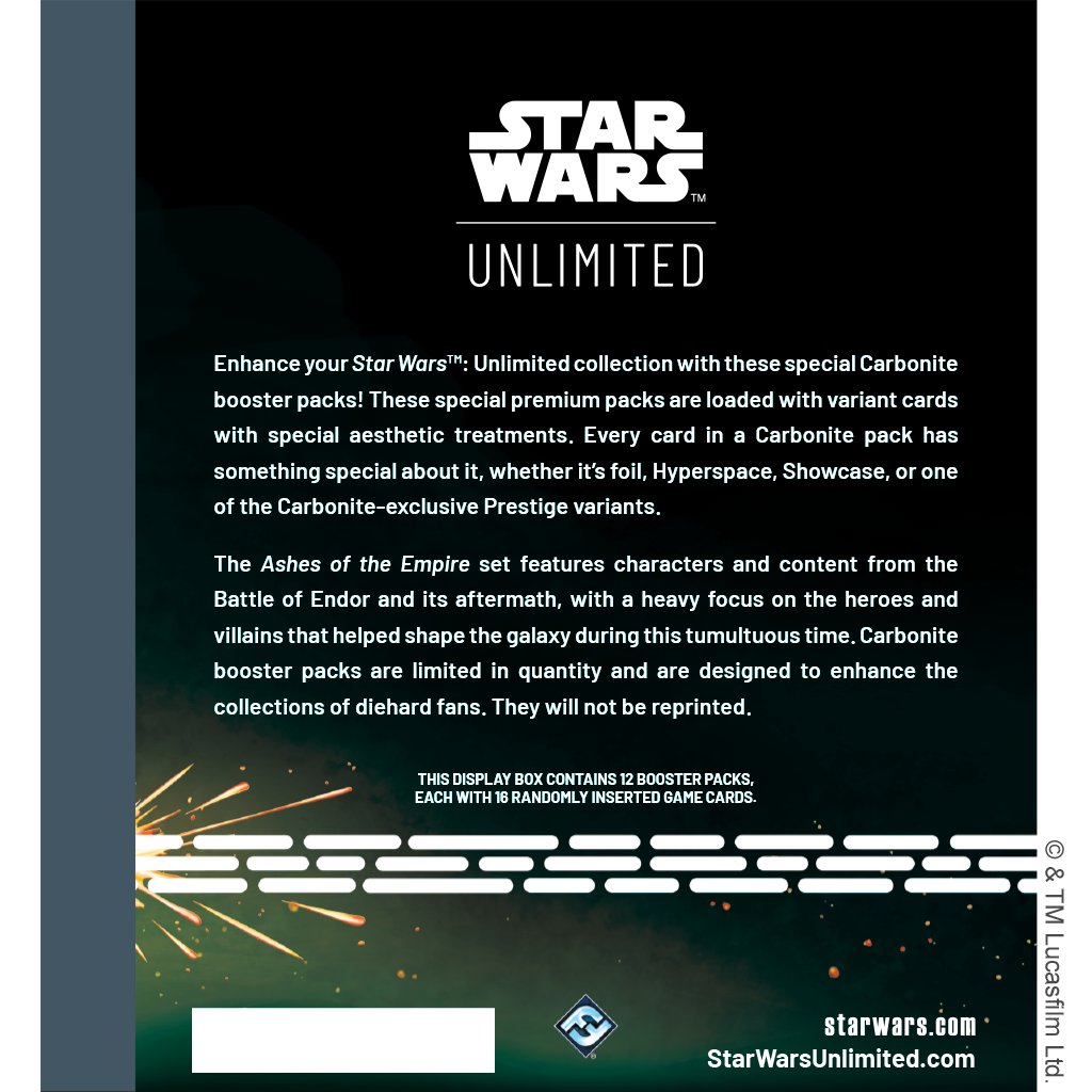 LOCAL PICKUP PREORDER Ashes of the Empire Carbonite Booster Display